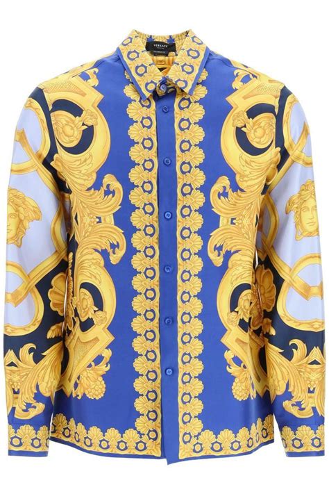 parato blu barocco versace|versace barocco shirt.